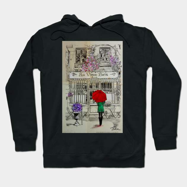 Au Vieux Paris Hoodie by Loui Jover 